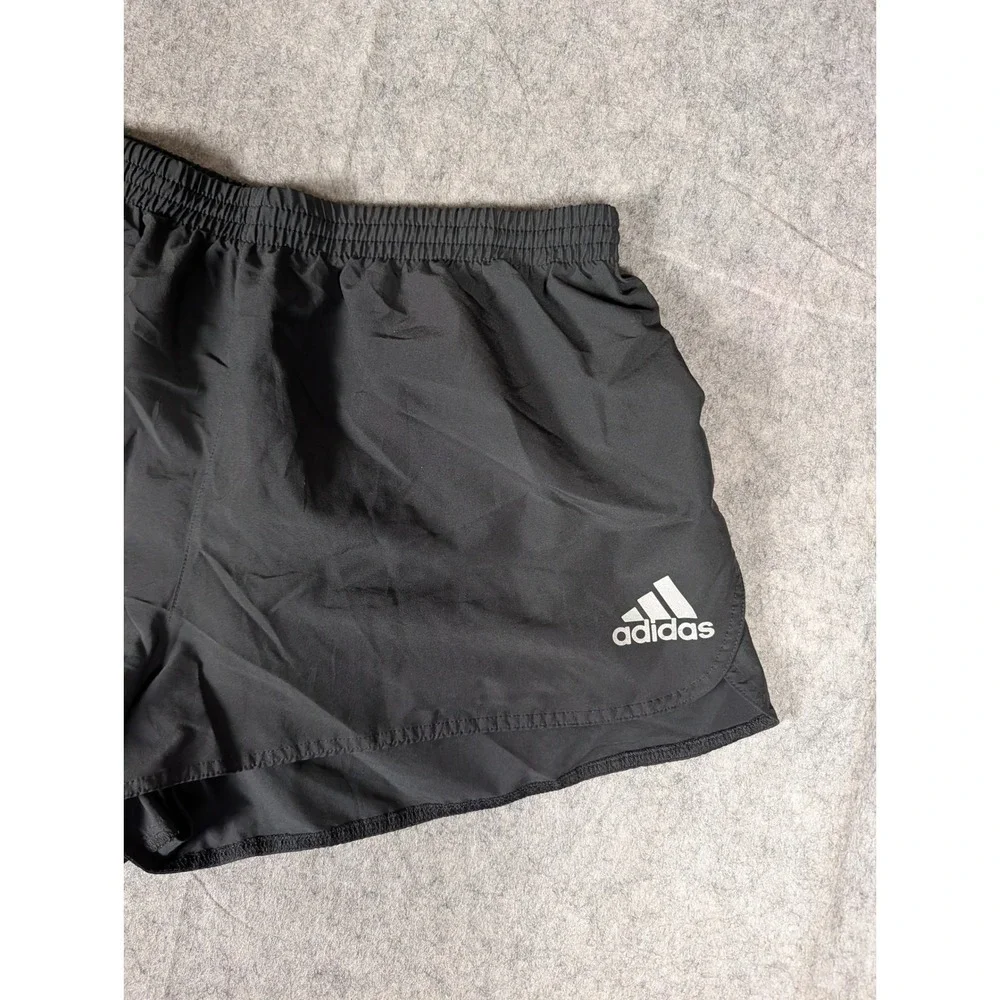 Adidas Climalite Black Running Shorts Reflective Athletic Lined Gym Shorts